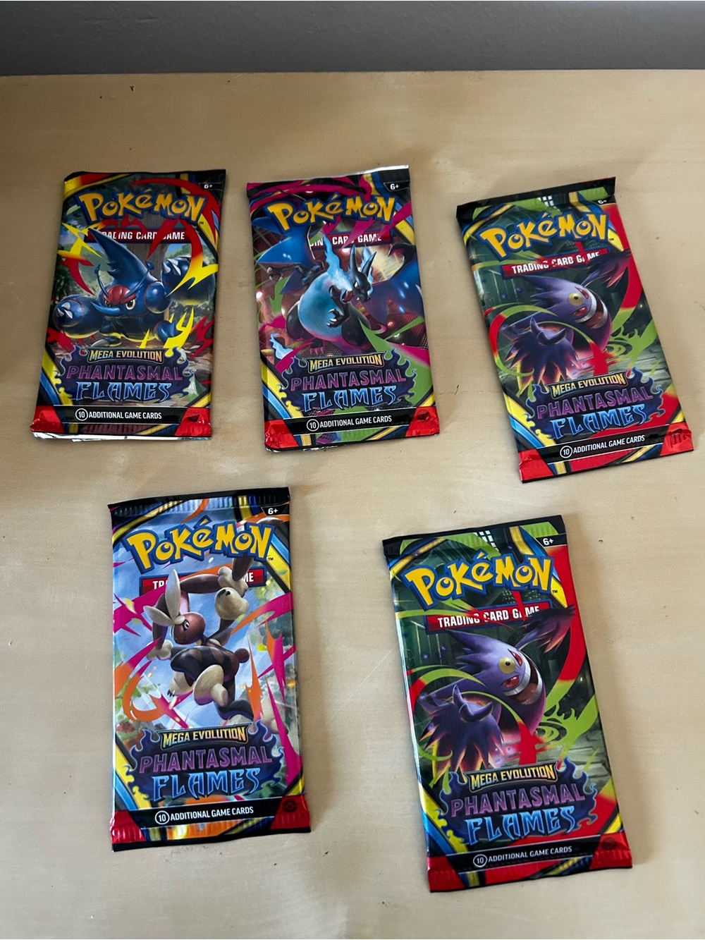 5 Pokémon TCG Phantasmal Flames‎ Booster Packs - Pokémon Brand